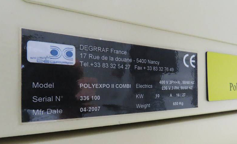 Flexo printing plate Finishing System Glunz & Jensen DEGRAF POLY EXPO II COMBI - 인쇄 기계 : 사진 2 Flexo printing plate Finishing System Glunz & Jensen DEGRAF POLY EXPO II COMBI - 인쇄 기계 : 사진 2