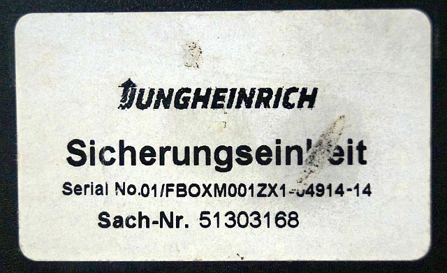 Jungheinrich 51303168 | Zekeringkast Fusebox sn. 01/FBOXM001ZX1-64914-14 - 퓨즈 자재 취급 장비 용 : 사진 4 Jungheinrich 51303168 | Zekeringkast Fusebox sn. 01/FBOXM001ZX1-64914-14 - 퓨즈 자재 취급 장비 용 : 사진 4