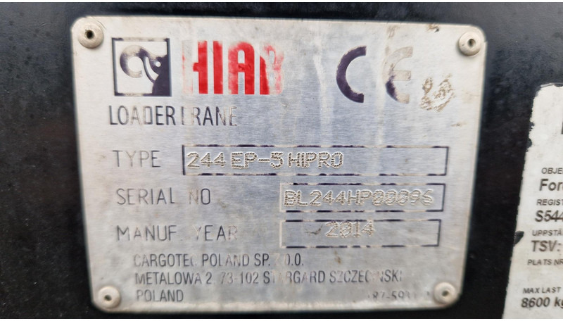 Hiab 244 EP-5 Hipro - 로더 크레인 트럭 용 : 사진 5 Hiab 244 EP-5 Hipro - 로더 크레인 트럭 용 : 사진 5