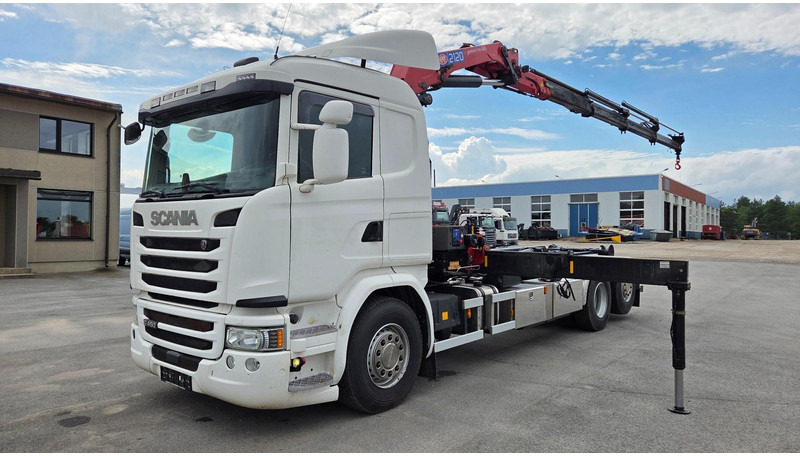 Scania G450 6X2*4 HMF 2120 crane 700 hours - 후크 리프트 트럭, 크레인 트럭 : 사진 1 Scania G450 6X2*4 HMF 2120 crane 700 hours - 후크 리프트 트럭, 크레인 트럭 : 사진 1
