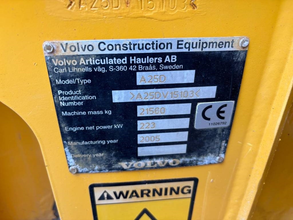 Volvo A 25 D (Under Preparation) - 관절 덤프 : 사진 3 Volvo A 25 D (Under Preparation) - 관절 덤프 : 사진 3