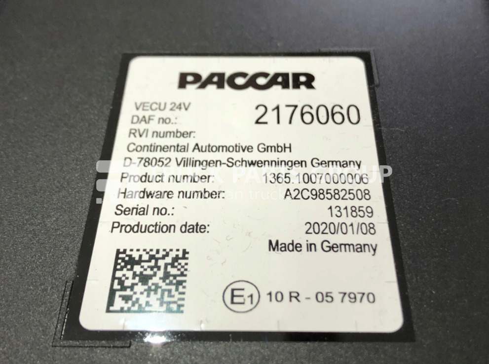 DAF XF, CF, 106, EURO6, EURO 6 emission VECU control unit, ECU, EDC, 2176060, 2034161, A2C98582508, 131859 by Paccar (Copy) - ECU 트럭 용 : 사진 1 DAF XF, CF, 106, EURO6, EURO 6 emission VECU control unit, ECU, EDC, 2176060, 2034161, A2C98582508, 131859 by Paccar (Copy) - ECU 트럭 용 : 사진 1