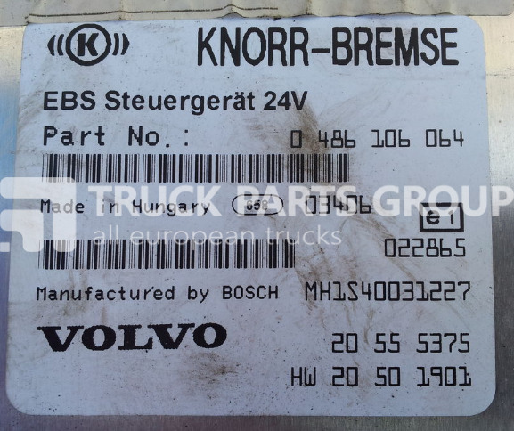 VOLVO FH12 ECU, EDC, EBS Control unit 20555375, 0486106064, 20410009, control unit - ECU 트럭 용 : 사진 2 VOLVO FH12 ECU, EDC, EBS Control unit 20555375, 0486106064, 20410009, control unit - ECU 트럭 용 : 사진 2