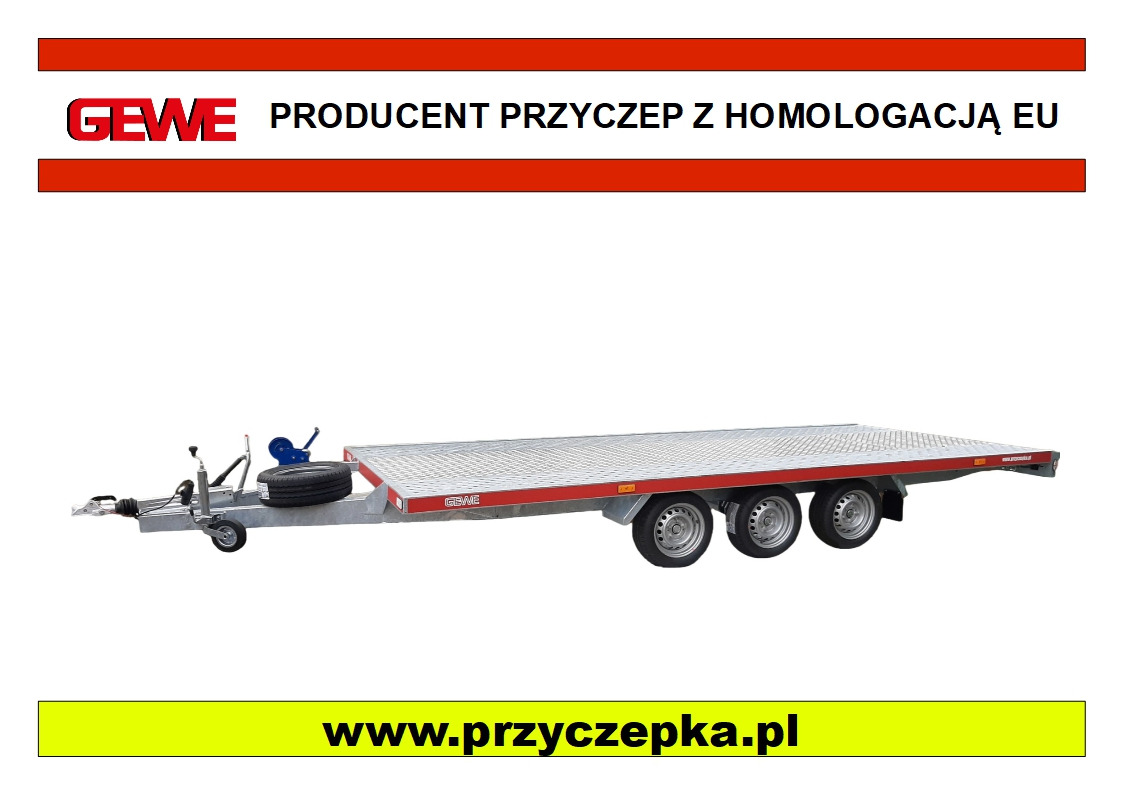Gewe Laweta 3 osiowa 5x2,1 m - B3500 A/1 - 오토트랜스포터 트레일러 : 사진 1 Gewe Laweta 3 osiowa 5x2,1 m - B3500 A/1 - 오토트랜스포터 트레일러 : 사진 1