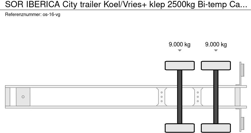 냉동 세미 트레일러 Sor IBERICA City trailer Koel/Vries+ klep 2500kg Bi-temp Carrier Vektor 19 MT : 사진 16