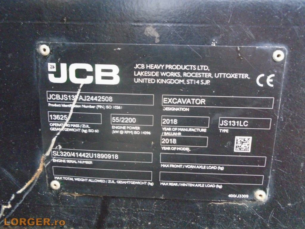 JCB JS 131 LC - 크롤러 굴삭기 : 사진 3 JCB JS 131 LC - 크롤러 굴삭기 : 사진 3