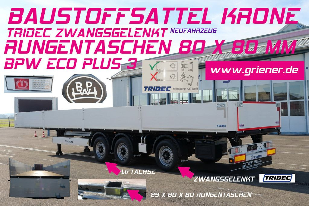 Krone SDP 27/BAUSTOFF/TRIDEC/BPW/RUNGENTASCHEN LIFT Krone SDP 27/BAUSTOFF/TRIDEC/BPW/RUNGENTASCHEN LIFT - 드롭사이드/ 플랫베드 세미 트레일러 : 사진 1 Krone SDP 27/BAUSTOFF/TRIDEC/BPW/RUNGENTASCHEN LIFT Krone SDP 27/BAUSTOFF/TRIDEC/BPW/RUNGENTASCHEN LIFT - 드롭사이드/ 플랫베드 세미 트레일러 : 사진 1