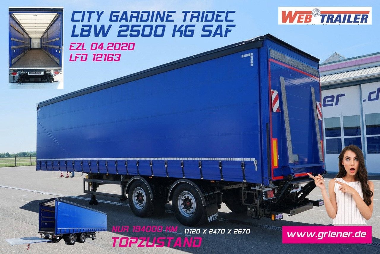 Web-Trailer LPRS 18 / CITY TRIDEC /GARDINE/LBW 2500 kg/SAF - 커튼사이더 세미 트레일러 : 사진 1 Web-Trailer LPRS 18 / CITY TRIDEC /GARDINE/LBW 2500 kg/SAF - 커튼사이더 세미 트레일러 : 사진 1