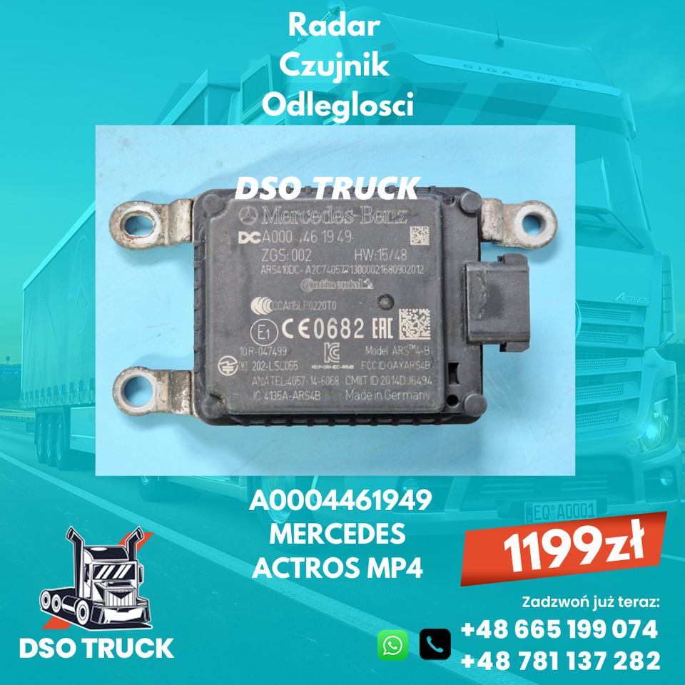 Radar czujnik odleglosci Mercedes MP A0004461949 ZGS 002 - 예비 부속 : 사진 1 Radar czujnik odleglosci Mercedes MP A0004461949 ZGS 002 - 예비 부속 : 사진 1