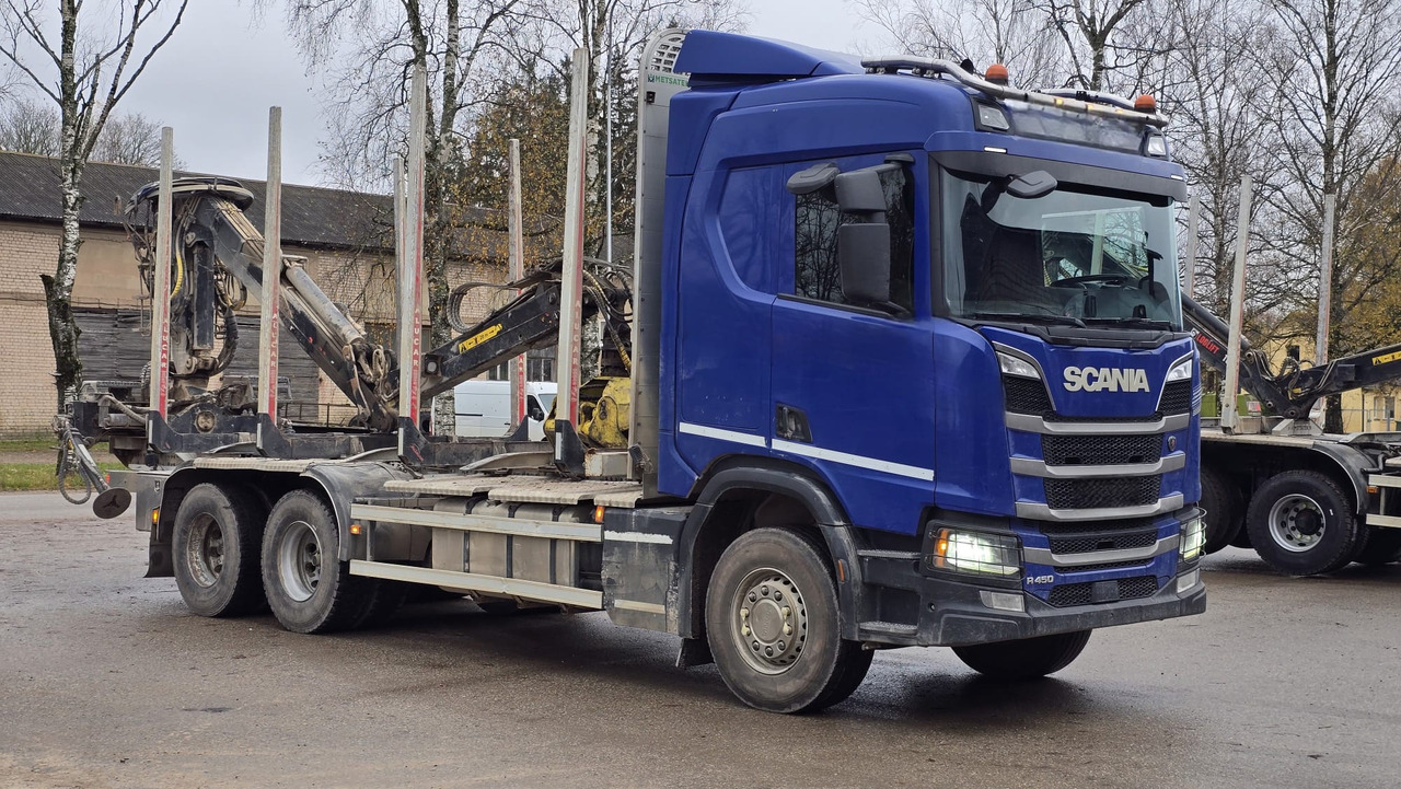 SCANIA R450 - 목재 트럭, 크레인 트럭 : 사진 2 SCANIA R450 - 목재 트럭, 크레인 트럭 : 사진 2
