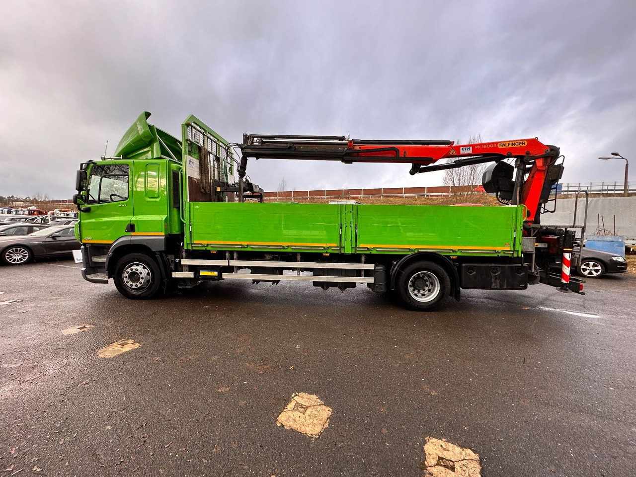 DAF CF 370 mit Kran Klima Tempomat - 드롭사이드/ 플랫베드 트럭, 크레인 트럭 : 사진 5 DAF CF 370 mit Kran Klima Tempomat - 드롭사이드/ 플랫베드 트럭, 크레인 트럭 : 사진 5