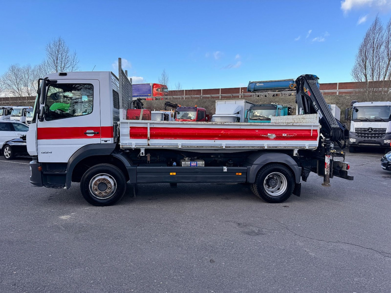 덤프트럭, 크레인 트럭 Mercedes-Benz Atego 1224 Kipper - Kran : 사진 6