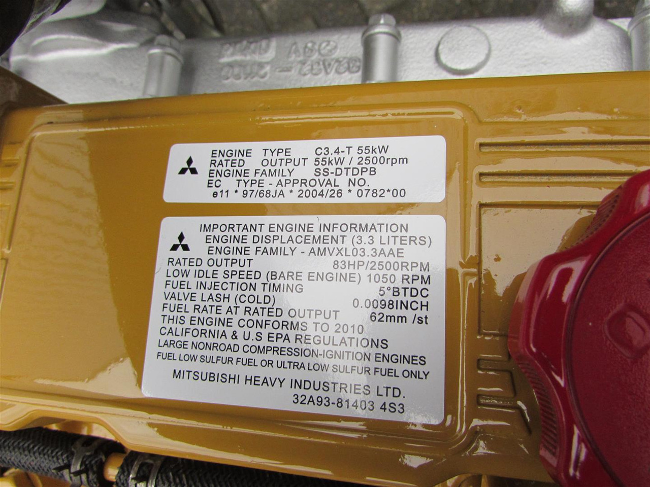 CATERPILLAR / MITSUBISHI RECON S4S-DT73CWL CAT C3.4 55kW-2500Rpm - 엔진 로더 용 : 사진 2 CATERPILLAR / MITSUBISHI RECON S4S-DT73CWL CAT C3.4 55kW-2500Rpm - 엔진 로더 용 : 사진 2
