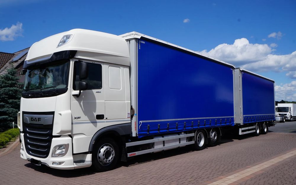 DAF XF 480 EURO 6 ZESTAW TANDEM PRZEJAZDOWY 120 M3 7,7 M + 7,7 M WECON - 커튼사이더 트럭 : 사진 2 DAF XF 480 EURO 6 ZESTAW TANDEM PRZEJAZDOWY 120 M3 7,7 M + 7,7 M WECON - 커튼사이더 트럭 : 사진 2