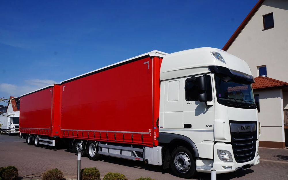 DAF XF 480 EURO 6 ZESTAW TANDEM PRZEJAZDOWY 120 M3 7,8 M + 7,8 M WECON - 커튼사이더 트럭 : 사진 1 DAF XF 480 EURO 6 ZESTAW TANDEM PRZEJAZDOWY 120 M3 7,8 M + 7,8 M WECON - 커튼사이더 트럭 : 사진 1