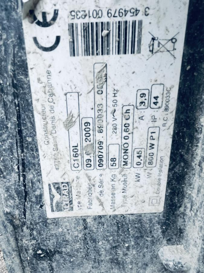 ALTRAD Bétonnière C160L - 콘크리트 믹서 : 사진 1 ALTRAD Bétonnière C160L - 콘크리트 믹서 : 사진 1