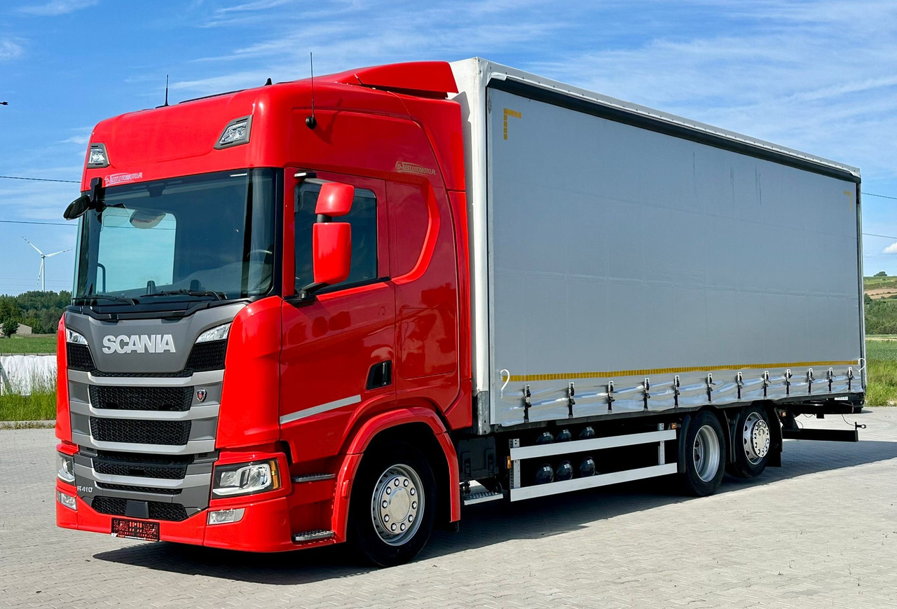 SCANIA R410 / FIRANKA / 21 EUROPALET / 8.5 M DŁUGOŚCI / 6x2 / PODWIESZA - 커튼사이더 트럭 : 사진 2 SCANIA R410 / FIRANKA / 21 EUROPALET / 8.5 M DŁUGOŚCI / 6x2 / PODWIESZA - 커튼사이더 트럭 : 사진 2