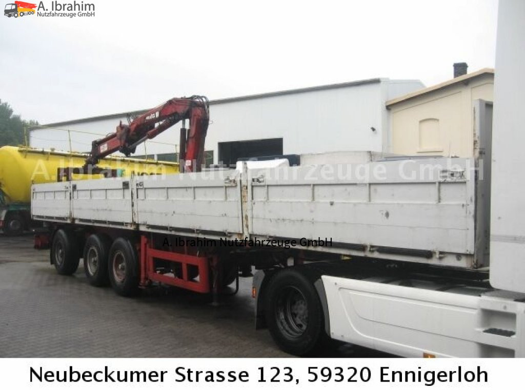 Ackermann PS24/12.5E PS 24 12,5 E mit MKG 150 - 드롭사이드/ 플랫베드 세미 트레일러 : 사진 1 Ackermann PS24/12.5E PS 24 12,5 E mit MKG 150 - 드롭사이드/ 플랫베드 세미 트레일러 : 사진 1