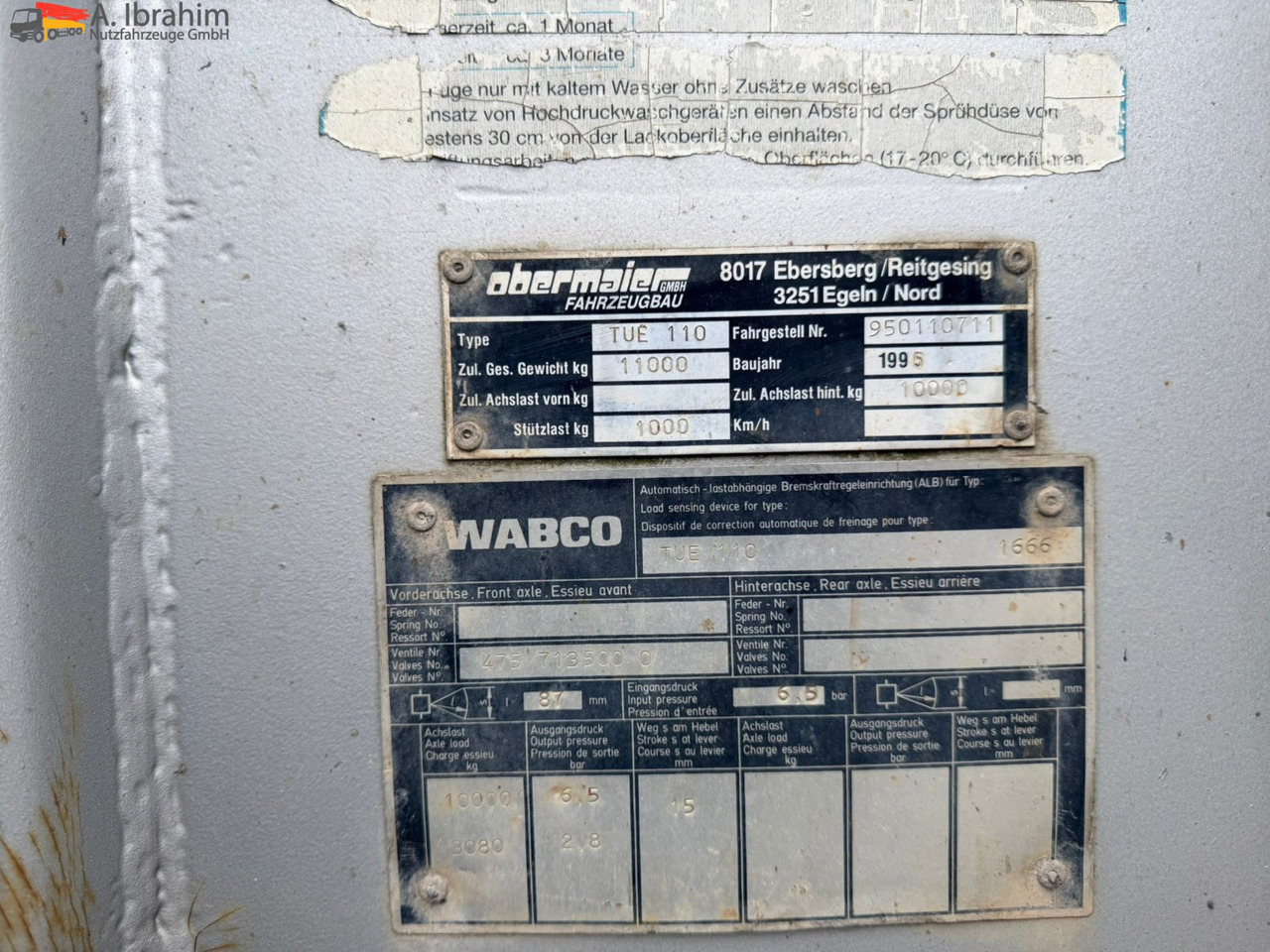 Obermaier TUE110 SDAH Tieflader | | Trommelbremse | Rampen | 7.2 Plattform | Stützfuß vorne - 저하대 트레일러 : 사진 5 Obermaier TUE110 SDAH Tieflader | | Trommelbremse | Rampen | 7.2 Plattform | Stützfuß vorne - 저하대 트레일러 : 사진 5