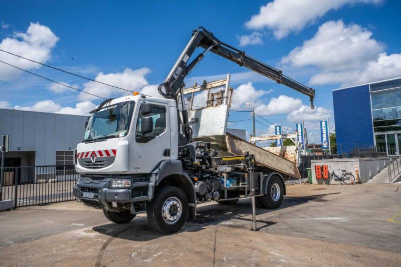 Renault KERAX 370 DXI + TRI BENNE+HIAB 16t/m + 2 EXT - 덤프트럭, 크레인 트럭 : 사진 1 Renault KERAX 370 DXI + TRI BENNE+HIAB 16t/m + 2 EXT - 덤프트럭, 크레인 트럭 : 사진 1