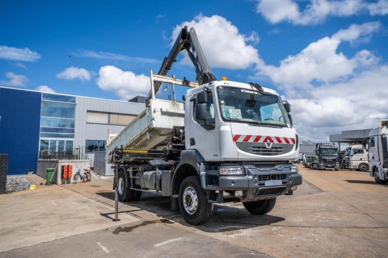 Renault KERAX 370 DXI + TRI BENNE+HIAB 16t/m + 2 EXT - 덤프트럭, 크레인 트럭 : 사진 2 Renault KERAX 370 DXI + TRI BENNE+HIAB 16t/m + 2 EXT - 덤프트럭, 크레인 트럭 : 사진 2