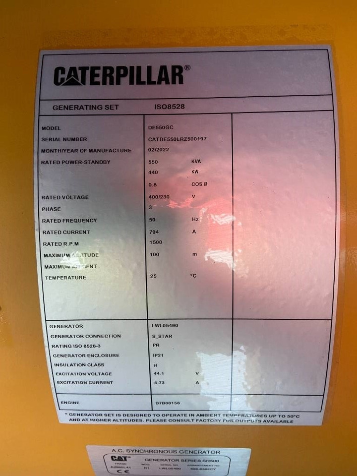 CAT DE550GC - 550 kVA Stand-by Generator - DPX-18221 - 발전기 세트 : 사진 4 CAT DE550GC - 550 kVA Stand-by Generator - DPX-18221 - 발전기 세트 : 사진 4