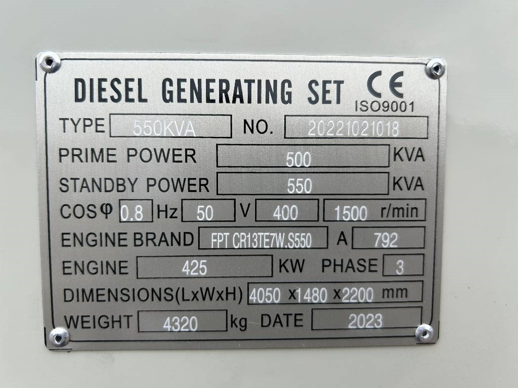 Iveco CR13TE7W - 550 kVA Generator - DPX-19797 - 발전기 세트 : 사진 4 Iveco CR13TE7W - 550 kVA Generator - DPX-19797 - 발전기 세트 : 사진 4