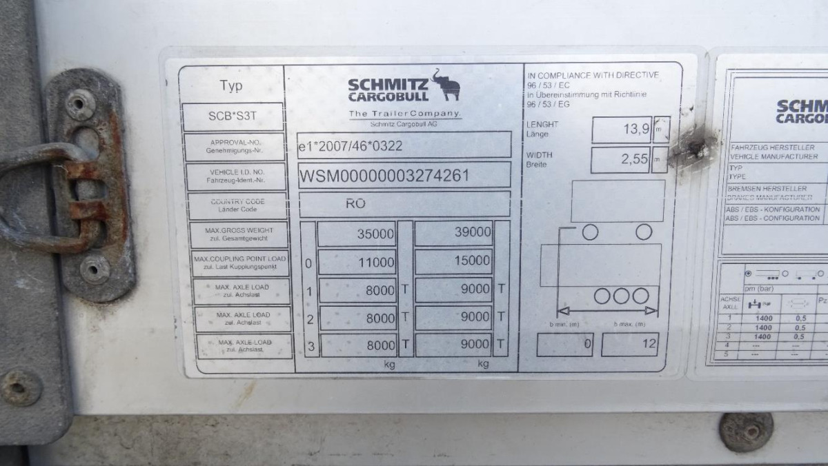 SCHMITZ CARGOBULL FIRANA - 커튼사이더 트레일러 : 사진 3 SCHMITZ CARGOBULL FIRANA - 커튼사이더 트레일러 : 사진 3