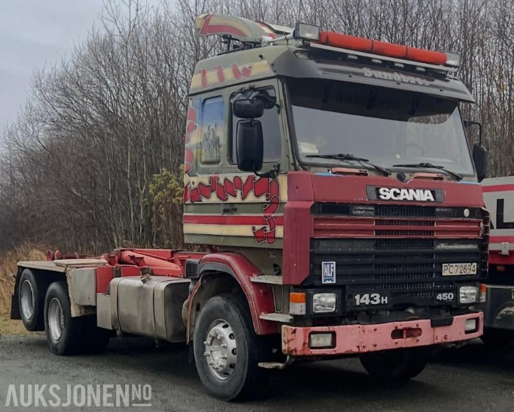 1993 Scania R-serie 143 450 Topliner med krokløft EU OK 11.2026 - 후크 리프트 트럭 : 사진 1 1993 Scania R-serie 143 450 Topliner med krokløft EU OK 11.2026 - 후크 리프트 트럭 : 사진 1