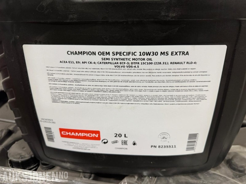 200 liter Olje - Champion OEM Specific 10W30 MS Extra - 부착물 건설기계 용 : 사진 4 200 liter Olje - Champion OEM Specific 10W30 MS Extra - 부착물 건설기계 용 : 사진 4