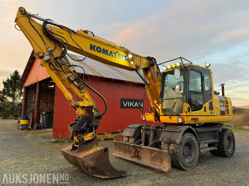 2015 Komatsu PW 160-8 Velutstyrt hjulgraver med Engcon rototilt, Leica GPS og sentralsmøring - 굴착기 : 사진 1 2015 Komatsu PW 160-8 Velutstyrt hjulgraver med Engcon rototilt, Leica GPS og sentralsmøring - 굴착기 : 사진 1
