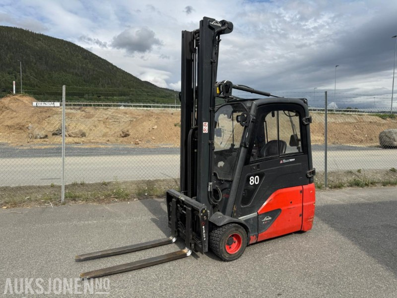 2017 Linde E18 motvektstruck, løftehøyde 6515, løftekapasitet 1800 kg - 자재 취급 장비 : 사진 1 2017 Linde E18 motvektstruck, løftehøyde 6515, løftekapasitet 1800 kg - 자재 취급 장비 : 사진 1