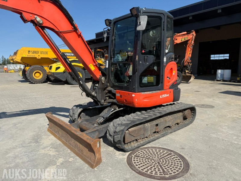 굴착기 2018 Kubota U55-4 BELTEGRAVER ENGCON TILTROTATOR 2 SKUFFER SERVICEHISTORIKK SENTRALSMØRING : 사진 10