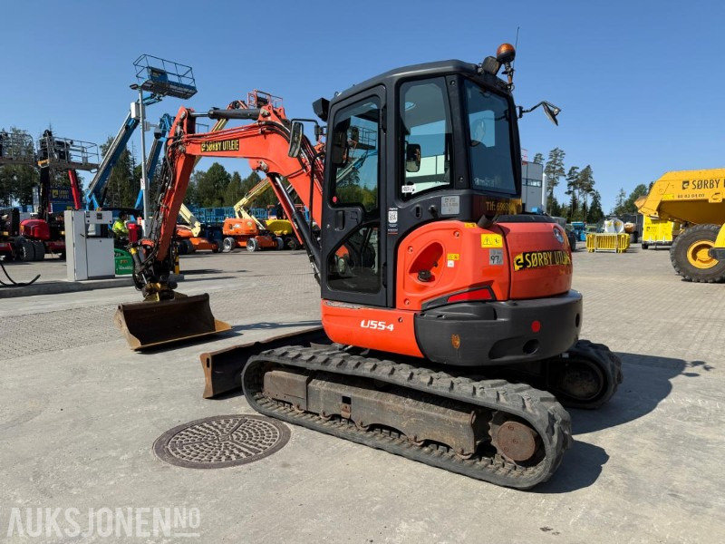 굴착기 2018 Kubota U55-4 BELTEGRAVER ENGCON TILTROTATOR 2 SKUFFER SERVICEHISTORIKK SENTRALSMØRING : 사진 6