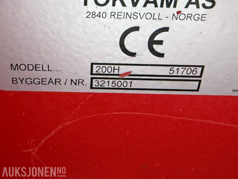 Tokvam 200H Fres - BM Feste - 농업용 기계 : 사진 3 Tokvam 200H Fres - BM Feste - 농업용 기계 : 사진 3
