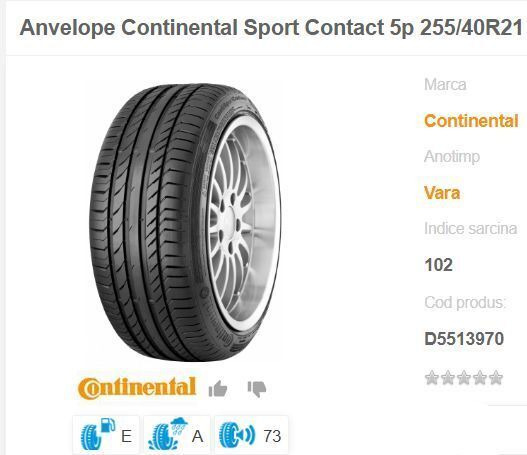 Anvelope Continental NOI ContisportContact 255 / 40 ZR 21 - 타이어 차량 용 : 사진 5 Anvelope Continental NOI ContisportContact 255 / 40 ZR 21 - 타이어 차량 용 : 사진 5