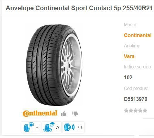 Continental NOI NOU ContisportContact 255 / 40 ZR 21 - 휠 및 타이어 패키지 : 사진 1 Continental NOI NOU ContisportContact 255 / 40 ZR 21 - 휠 및 타이어 패키지 : 사진 1