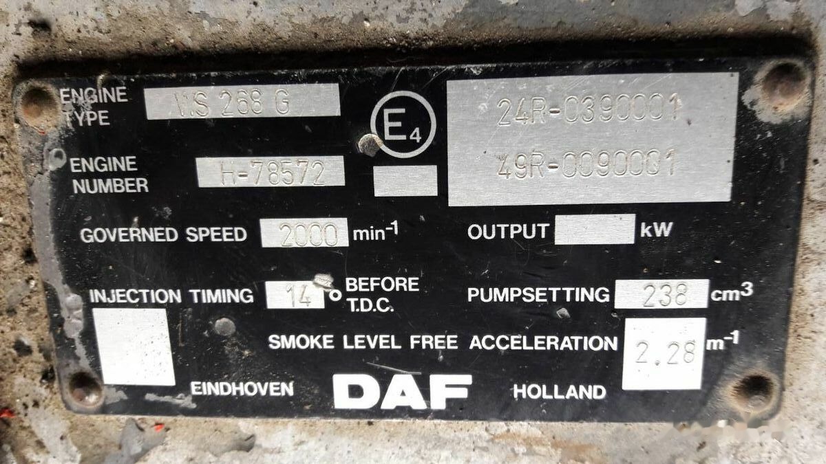 DAF WS268G DAF 95 85 - 엔진 트럭 용 : 사진 1 DAF WS268G DAF 95 85 - 엔진 트럭 용 : 사진 1