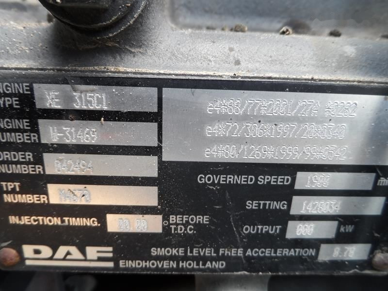 DAF XE315C 430 E3   DAF XF 95 - 엔진 트럭 용 : 사진 4 DAF XE315C 430 E3   DAF XF 95 - 엔진 트럭 용 : 사진 4