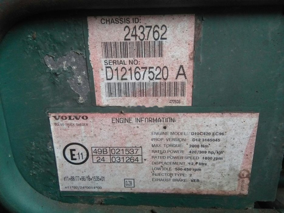 Volvo D12C Volvo FH 12 - 엔진 트럭 용 : 사진 4 Volvo D12C Volvo FH 12 - 엔진 트럭 용 : 사진 4