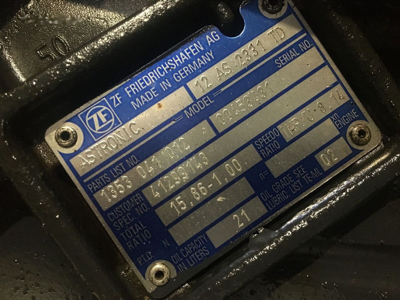 ZF 12AS 2331TD +intarder 1353041012 - 기어박스 트럭 용 : 사진 1 ZF 12AS 2331TD +intarder 1353041012 - 기어박스 트럭 용 : 사진 1