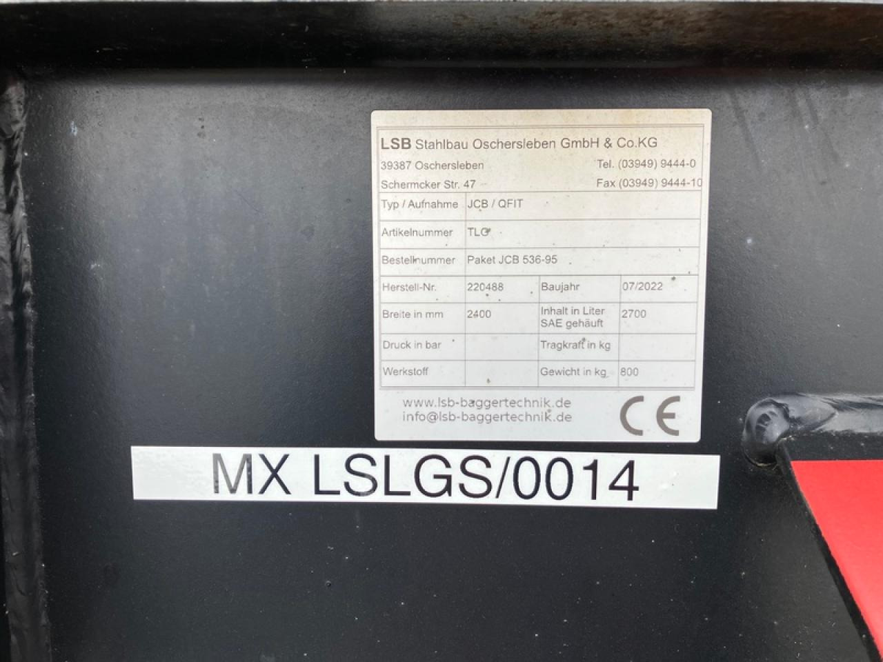 LEICHTGUTSCHAUFEL JCB - 버킷 : 사진 2 LEICHTGUTSCHAUFEL JCB - 버킷 : 사진 2