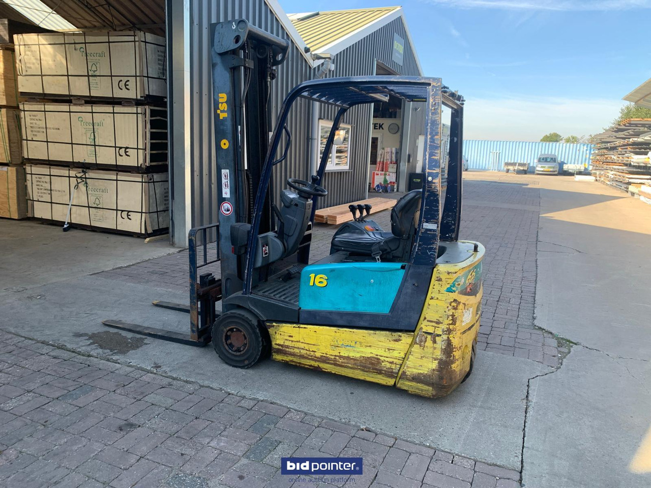 Heftruck elektrisch - 3 wiel - 1600kg! Freelift! Komatsu FB16 - 5.5 mtr. Sideshift! - 전기 지게차 : 사진 1 Heftruck elektrisch - 3 wiel - 1600kg! Freelift! Komatsu FB16 - 5.5 mtr. Sideshift! - 전기 지게차 : 사진 1