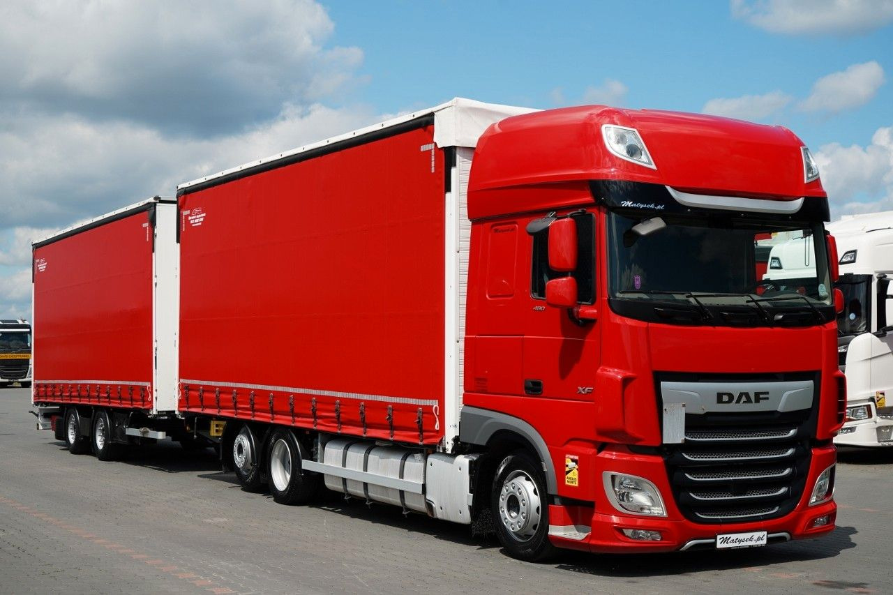 DAF XF 480 / ZESTAW TANDEM 120 M3 / PRZEJAZDOWY / WI - 커튼사이더 트럭 : 사진 4 DAF XF 480 / ZESTAW TANDEM 120 M3 / PRZEJAZDOWY / WI - 커튼사이더 트럭 : 사진 4