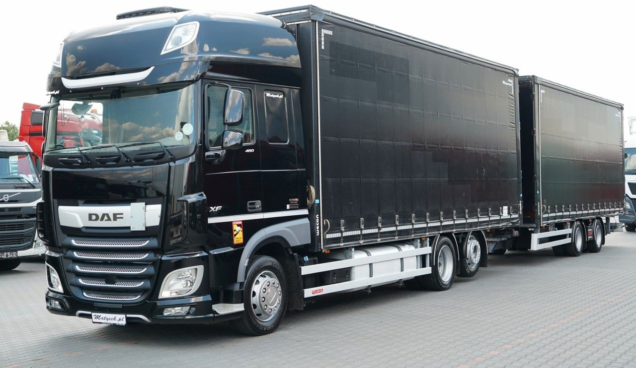 DAF XF 480 / ZESTAW TANDEM / 120 M3 / PRZEJAZDOWY / - 커튼사이더 트럭 : 사진 1 DAF XF 480 / ZESTAW TANDEM / 120 M3 / PRZEJAZDOWY / - 커튼사이더 트럭 : 사진 1