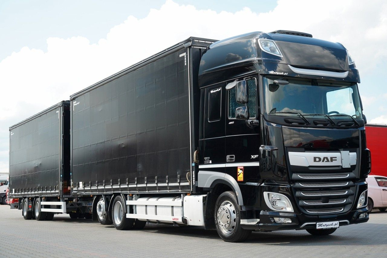 DAF XF 480 / ZESTAW TANDEM / 120 M3 / PRZEJAZDOWY / - 커튼사이더 트럭 : 사진 4 DAF XF 480 / ZESTAW TANDEM / 120 M3 / PRZEJAZDOWY / - 커튼사이더 트럭 : 사진 4