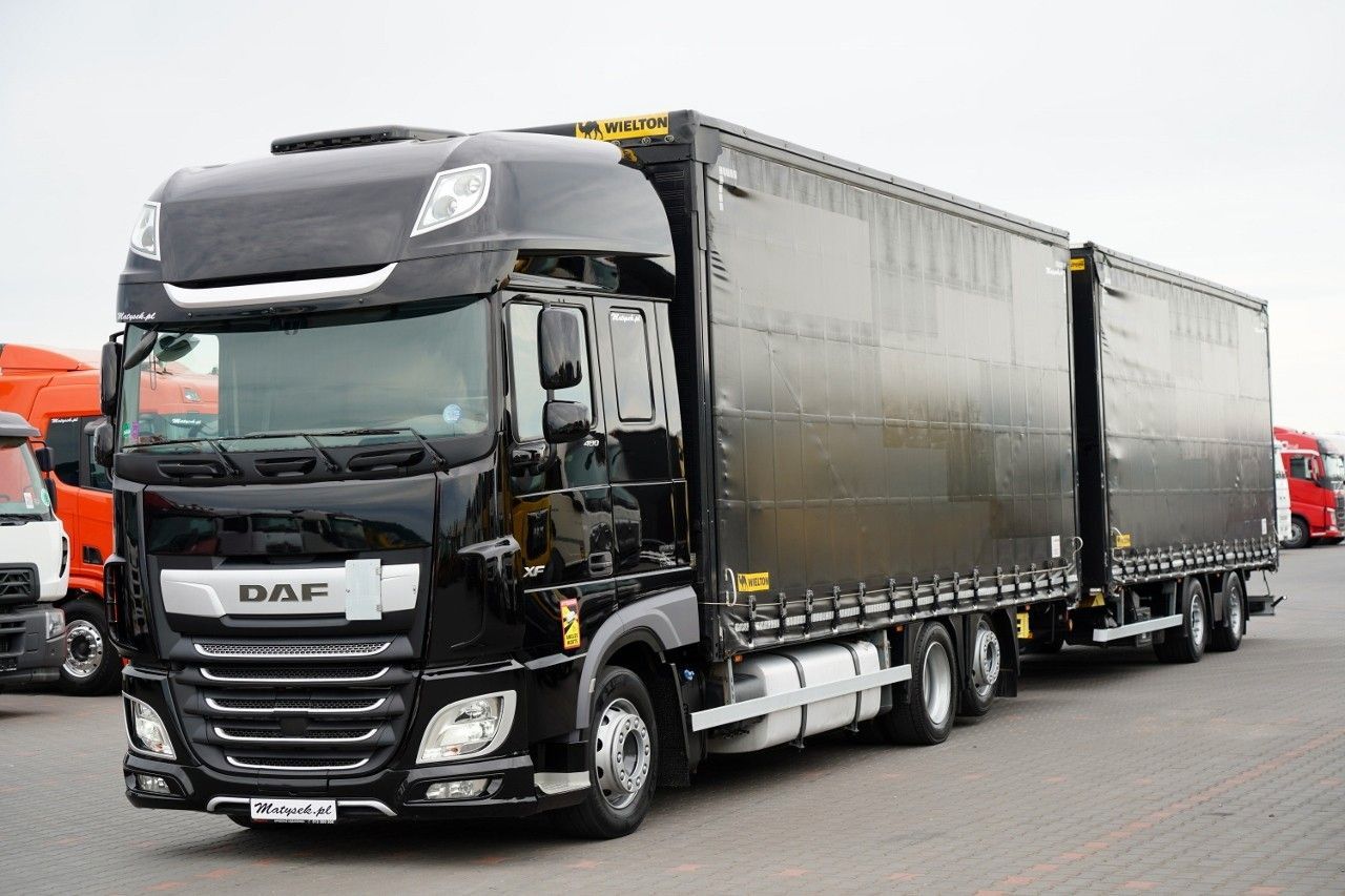 DAF XF 480 / ZESTAW TANDEM / 120 M3 / PRZEJAZDOWY / - 커튼사이더 트럭 : 사진 2 DAF XF 480 / ZESTAW TANDEM / 120 M3 / PRZEJAZDOWY / - 커튼사이더 트럭 : 사진 2