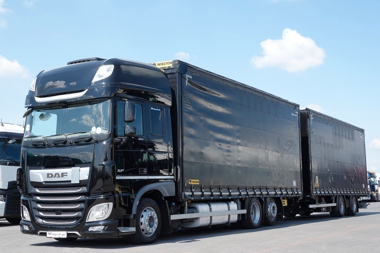 DAF XF 480 / ZESTAW TANDEM / 120 M3 / PRZEJAZDOWY / - 커튼사이더 트럭 : 사진 2 DAF XF 480 / ZESTAW TANDEM / 120 M3 / PRZEJAZDOWY / - 커튼사이더 트럭 : 사진 2