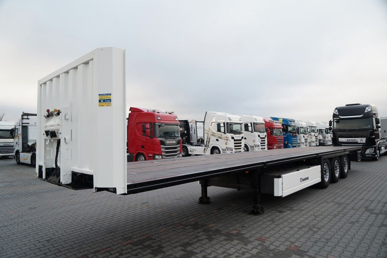 Krone NACZEPA PLATFORMA / OŚ PODNOSZONA / KOSZ NA PAL - 드롭사이드/ 플랫베드 세미 트레일러 : 사진 3 Krone NACZEPA PLATFORMA / OŚ PODNOSZONA / KOSZ NA PAL - 드롭사이드/ 플랫베드 세미 트레일러 : 사진 3