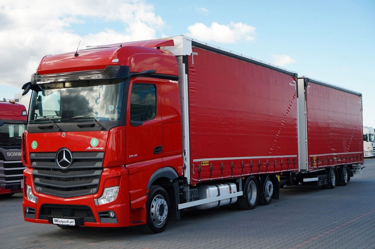 Mercedes-Benz ACTROS 2545 / ZESTAW TANDEM 120 M3 / PRZEJAZDOW - 커튼사이더 트럭 : 사진 2 Mercedes-Benz ACTROS 2545 / ZESTAW TANDEM 120 M3 / PRZEJAZDOW - 커튼사이더 트럭 : 사진 2
